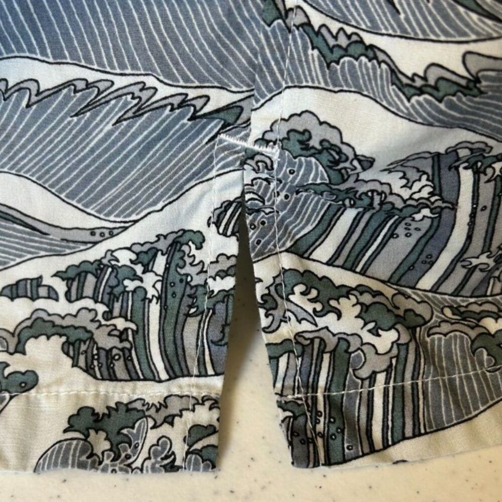 Cooke Street Hawaiian Shirt Men's Sz XL Blue/Green/White Left Pocket 100% Cotton - Picture 5 of 7